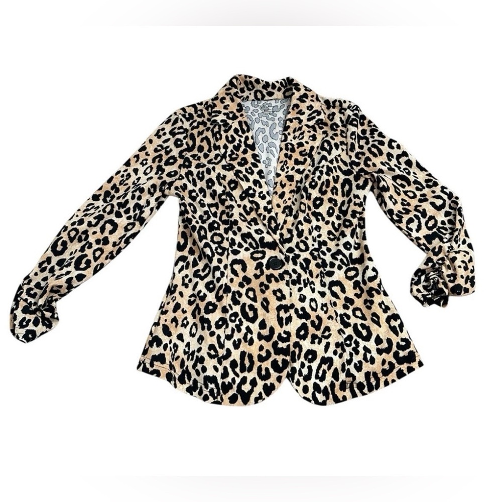 No Boundaries Juniors Leopard Print Blazer Size Xs